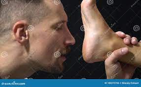 Bearded Freak Fond of Foot Fetish Stock Footage 