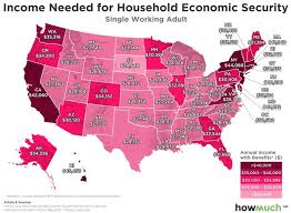 Income Needed For Household Economic Security In Every U S State Vivid Maps Renting A House States Rent