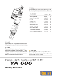 Is diff category bike, of course nouvo being better since its using larger tires. Ohlins Ya686 User Manual Manualzz