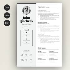 A ms word version is here (cv.docx). Resume John Q Creative Indesign Templates Creative Market