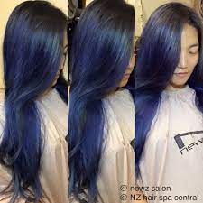 Oceans Blue Balayage Ombre Dip Dye Hair Color Newz Salon Nz Hair Spa Central Johor Bahru Malaysia Ksl Blue Balayage Hair Frizzy Hair Treatment Dip Dye Hair