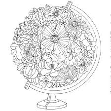 Flower Globe Coloring Folhas Para Colorir Flores Para Colorir Paginas Para Colorir