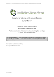 Nzqa assessment support material unit standard title read and understand texts for practical purposes (el) level 3 credits 5 version 1 student guidelines introduction refer to the unit standard document. Exemplar For Internal Achievement Standard English Level 3 Flip Ebook Pages 1 16 Anyflip Anyflip