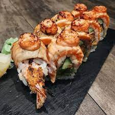 The Ebi Fry Salmon Aburi Roll More Resep Sushi Makanan Jepang Makanan Enak