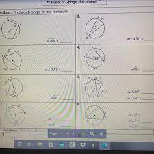 A circle is _ about a. Unit 10 Circles Homework 5 Inscribed Angles Brainly Com