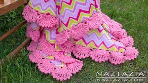 How To Crochet Fleece Blanket Border Edging Shells And Scallops On Fleece Youtube