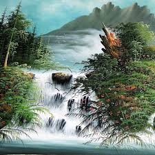 Pohon pohon di sekitarnya pun masih lebat. Lukisan Pemandangan Pegunungan Dan Air Terjun Di Benua Eropa Nuansa Biru Langit Shopee Indonesia