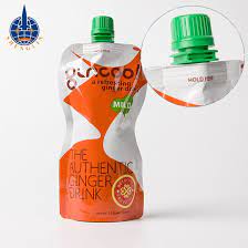 custom stand up aluminum foil pouch packaging juice spout plastic bag packing for pouches ginger drink big bubble wrap near me