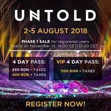 Check spelling or type a new query. Bilete Untold Capitolul Iv 2 5 August 2018