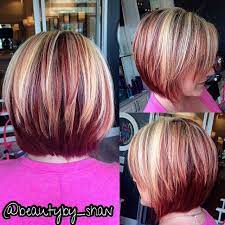 Red And Blonde Bob Www Airdrybar Com Https Www Facebook Com Shanainsworth Short Hair Highlights Red Hair With Blonde Highlights Short Hair Color