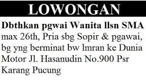 Check spelling or type a new query. Contoh Iklan Baris Dan Singkatannya Lengkap Weschool Id
