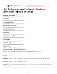 Take verbal and aptitude test. Pdf High Aedes Spp Larval Indices In Kinshasa Democratic Republic Of Congo
