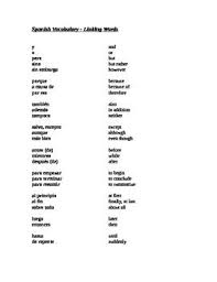 Spanish Conjunctions And Linking Words Reference Sheet Cuando Pero Y O Linking Words Word Reference Words