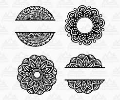 Download Mandala Monogram Split Frame By Agsdesign Thehungryjpeg Com