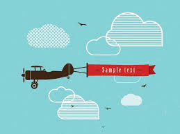 Vintage Airplane Banner Vector Graphic Advertisement Airplane Banner Banner Drawing Vintage Airplanes