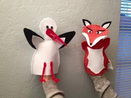 Le Renard La Cigogne Fables De La Fontaine Fox Stork Puppet Felt 2015 Felt Crafts Preschool Crafts Crafts