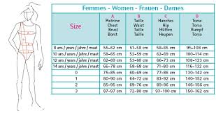 Moreau Womens Gymnastics Size Chart