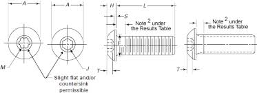 button head socket cap screw dimensions