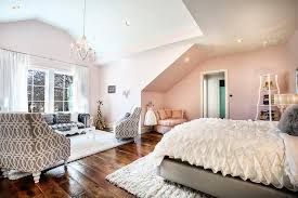 Try placing one under the bed to make rolling out of bed in the morning that much easier. Pink And Gray Girl Bedroom With Glam Living Space Contemporary Girl S Room