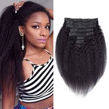 Meet that man behind the weave: Amazon Com Kinky Straight Clip In Hair Extensions Human Hair For Black Women 7pcs Set Kinky Straight Hair Clip Ins Natural Hair Coarse Yaki Clip In Human Hair Extensions Double Weft 12inch 70g Natural
