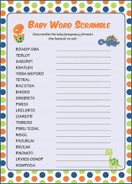 Baby word scramble game floral free. Word Scramble Baby Shower Game Dinosaur Baby Shower Theme For Baby Boy Navy Orange Lime Celebrate Life Crafts