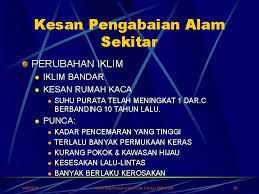 Pemanasan global atau biasa disebut dengan istilah global warming pada dasarnya merupakan sebuah fenomena naiknya temperatur global tiap tahunnya karena terjadinya efek segala bentuk aktivitas manusia selalu berdampak terhadap lingkungannya, baik dampak positif maupun negatif. Kesan Pemanasan Global Tingkatan 2