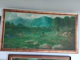 Lukisan abstrak adalah salah satu gaya seni yang sulit untuk dipahami. Lukisan Realis Pemandangan Desa Kaki Gunung Karya Pelukis Alm Sudibyo Lazada Indonesia