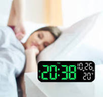 Large Digital Clocks with Date/Temperature Display, Dual Alarms with  Classic Music Ring, 3 Level Dimmer, Plug in Electronic Alarm Clock for  Bedroom, ...