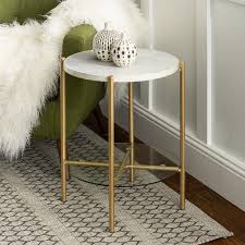 Faux Marble Gold Round Side Table With Glass Shelf Side Table Decor Round Side Table Gold Side Table