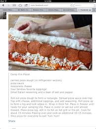 Stir in pizza sauce until combined. Camp Fire Pizza Camping Food Fire Pit Cooking Camping Meals