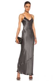 Nili Lotan Maxi Cami Silk Dress In Graphite In Graphite Fwrd Silk Cami Dress Maxi Gown Dress Silk Dress