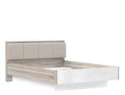 Die elegante farbkombination aus hellem…. Jugendbett Rubio 4 Sandeiche Weiss Hochglanz 140x200 Singlebett Bett Expendio