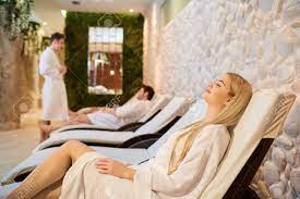 Check spelling or type a new query. People In Bathrobes Are Resting In The Spa Salon Friends Relax On Weekends Stock Photo Picture And Royalty Free Image Image 94490654