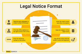 ♦ a notice should be written in the following format: Legal Notice Format Procedure In India Vakilsearch