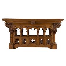 22k Gothic Revival Alter Table From A Unique Collection Of Antique And Modern Center Tables At Ht Medieval Furniture Church Furniture Design Church Furniture