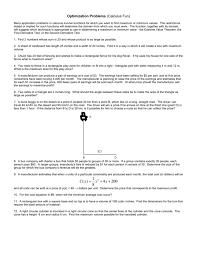 Raz kupferman institute of mathematics the hebrew university. Optimization Problems Calculus With Solutions