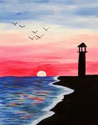 Create your very own sunset painitng with acrylics. Beach Sunset Painting Ideas