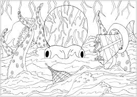 Download and print these underwater scene coloring pages for free. 20 000 Leagues Under The Sea Water Worlds Adult Coloring Pages