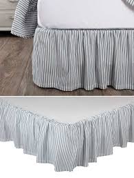 Black And White Striped Bed Skirt Ticking Stripe Bed Skirt In 2020 Ticking Stripe Bedding Striped Bedding Bedskirt