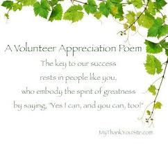 Thank You Volunteers Poems Volunteer Appreciation Poem Poem To Say Thank You Volunteer Appreciation Quotes Thank You Volunteers Volunteer Appreciation