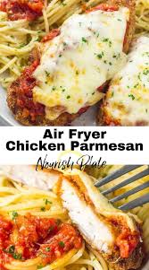 Healthier Air Fryer Chicken Parmesan Made Easily In Under 20 Minutes The Chicken Turns Out Nic In 2021 Air Fryer Recipes Healthy Dinner Recipes Healthy Family Recipes