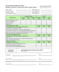 Monthly Health And Safety Report Template 7 Professional Templates In 2020 Health And Safety Report Template Environmental Health And Safety