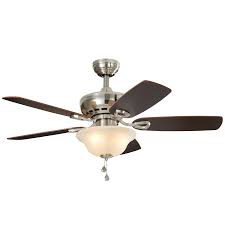 Shop Harbor Breeze Sage Cove 44 In Satin Nickel Downrod Or Close Mount Indoor Ceiling Fan With Light Kit At Lowes Ceiling Fan With Light Fan Light Ceiling Fan
