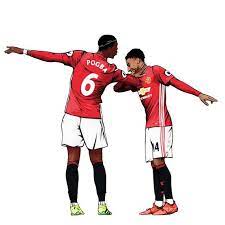 Pogba Lingard Dab Celebration Manchester United Poster White Background Manchester United Poster Manchester United Wallpaper Manchester United Soccer