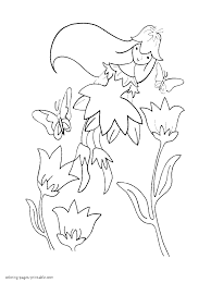 Spring flowers, blossom trees, birds with their chicks, holidays, weather, nature and other spring scenes colouring sheets. Coloring Pages For Girls Spring Fairy Coloring Pages Printable Com
