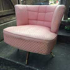 vintage 50s pink mid century atomic retro barrel swivel side danish chair retro furniture retro home decor vintage furniture