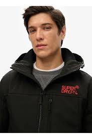 Superdry Soft Shell Jacket Superdry Hooded Soft Shell Trekker Jacket Black  [Size M] Kevin Bowens