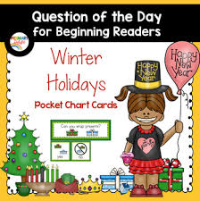 Winter Holidays Question Of The Day Pocket Chart Cards