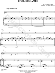 Jewel Foolish Games Sheet Music Piano Solo In C Major Transposable Download Print Piano Music Piano Sheet Music Sheet Music