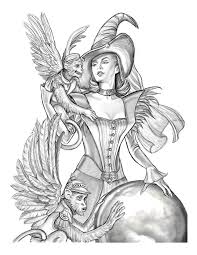 Creepy witch coloring pages scribblefun. Witch Archives Bee Coloring